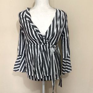 Striped wrap top